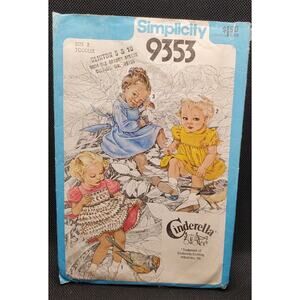 Simplicity 9353 Sewing Pattern Cinderella Dresses, Size 1/2 - 3 Toddler CUT